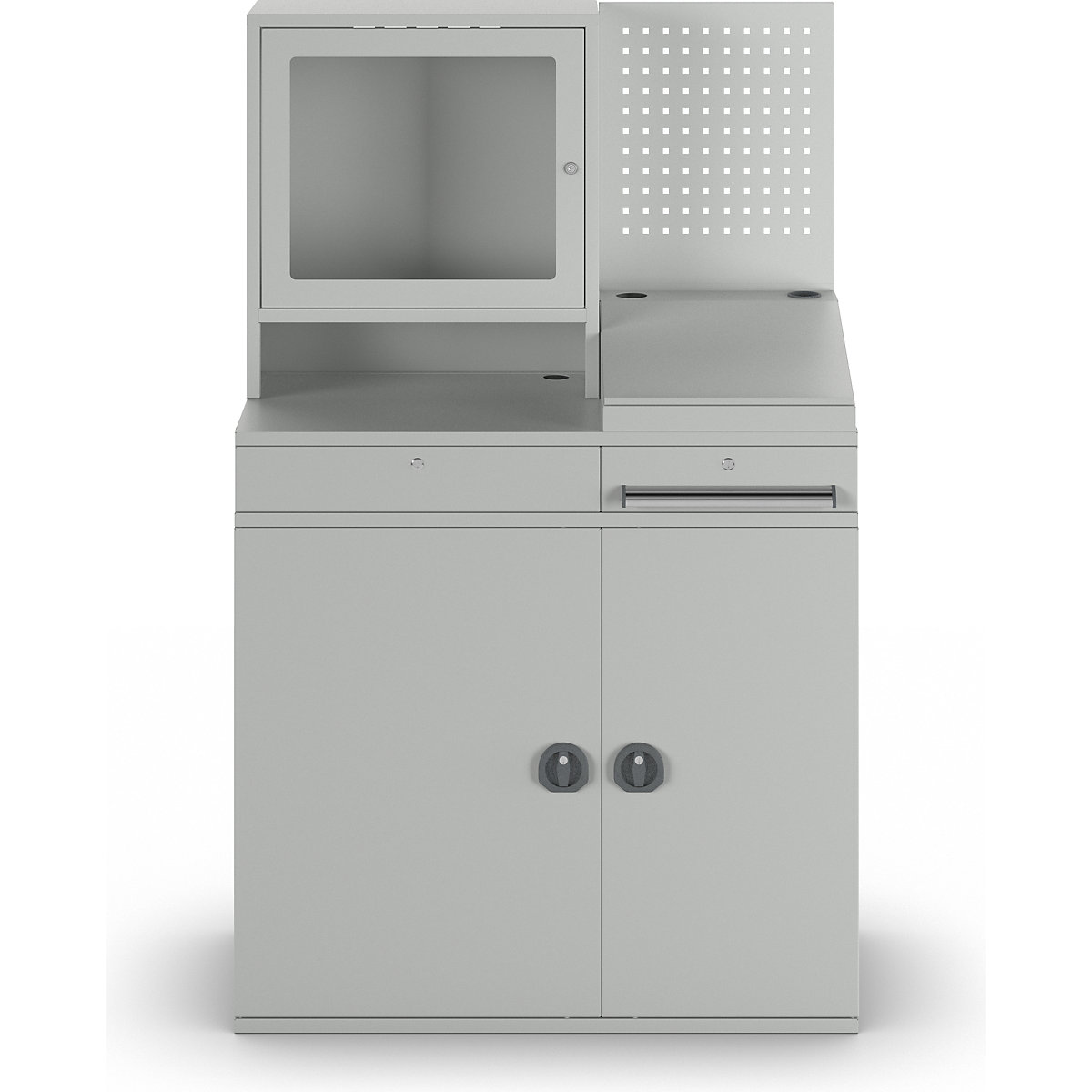 Computer-werkstation, staalplaat – eurokraft pro (Productafbeelding 2)-1