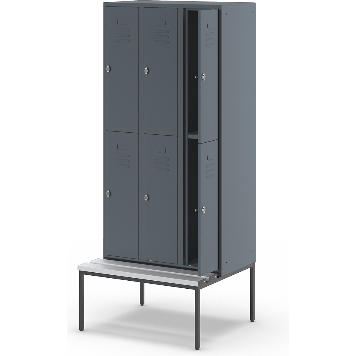 Lockerkast Berlin 2 met twee verdiepingen en zitbank – Wolf (Productafbeelding 8)-7