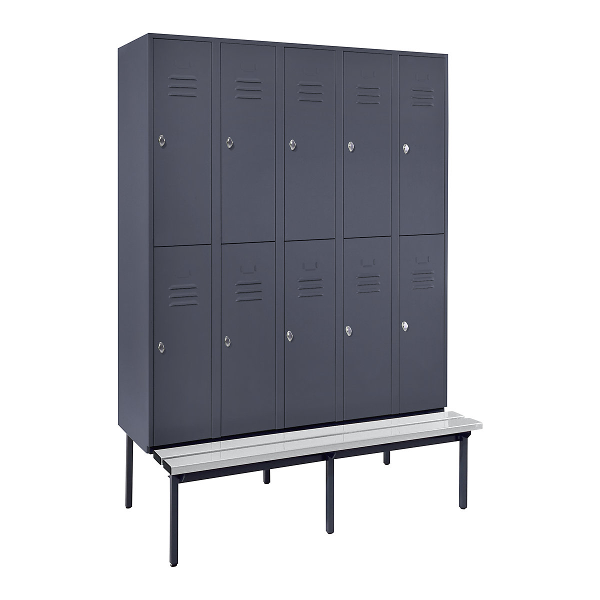 Lockerkast Berlin 2 met twee verdiepingen en zitbank – Wolf (Productafbeelding 5)-4