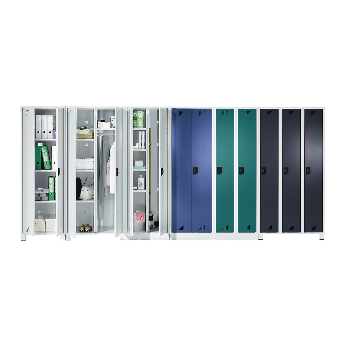 Multifunctionele/locker-kledingkast Bremen met zitbank – eurokraft pro (Productafbeelding 3)-2