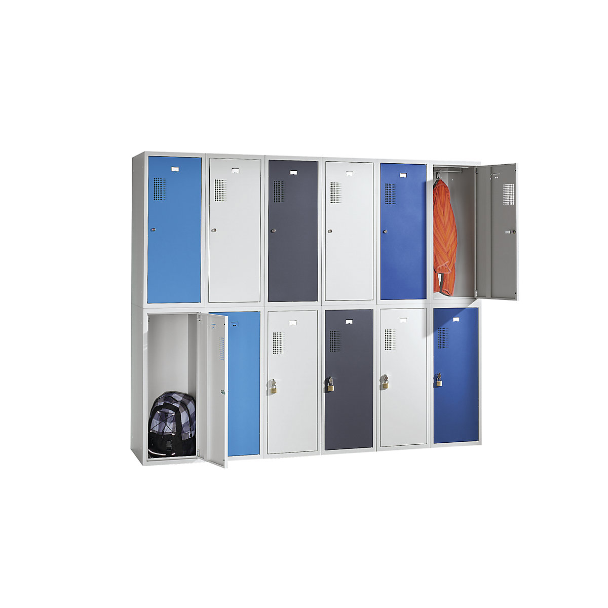 AMSTERDAM combi-lockerkast enkele module – eurokraft basic (Productafbeelding 2)-1