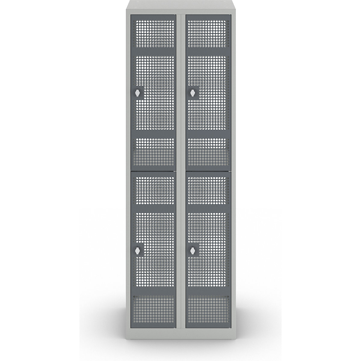 Lockerkast van perforatieplaat met twee verdiepingen – eurokraft pro (Productafbeelding 5)-4