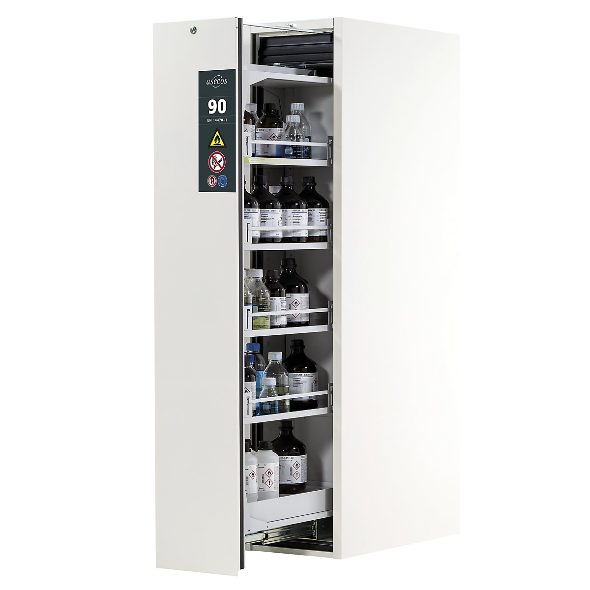 Brandbestendige kast met verticale uitschuifwanden type 90 &ndash; asecos