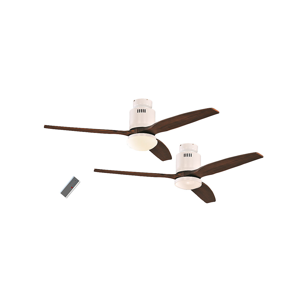 Plafondventilator AERODYNAMIX, propellerblad-Ø 1320 mm, notenhout / wit gelakt