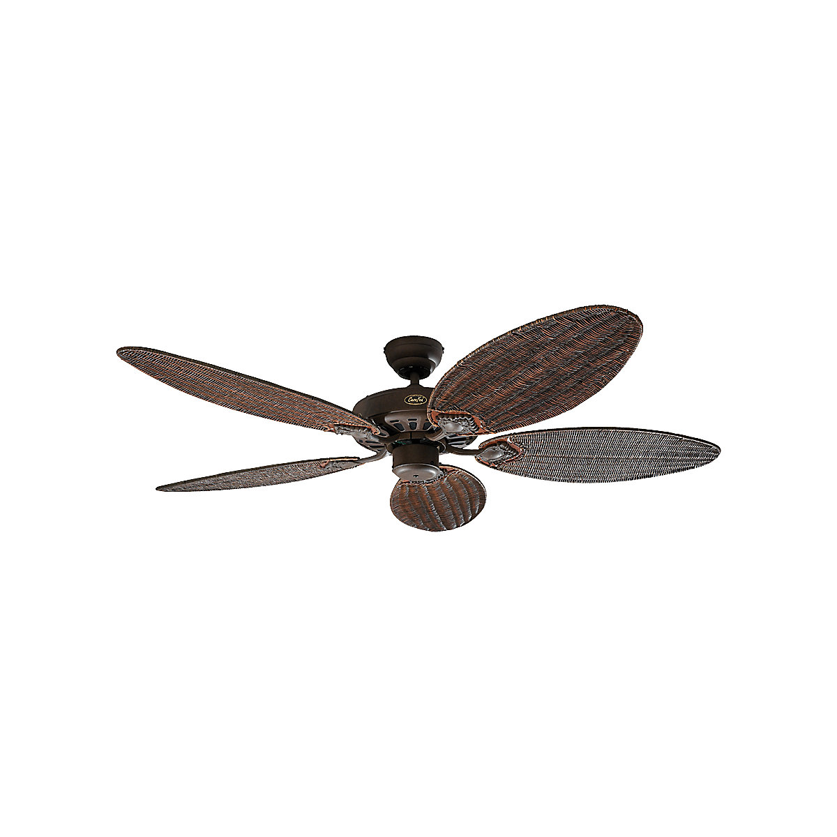 Plafondventilator CLASSIC ROYAL, propellerblad-Ø 1320 mm, ovaal, antiek rotan / antiek bruin / brons