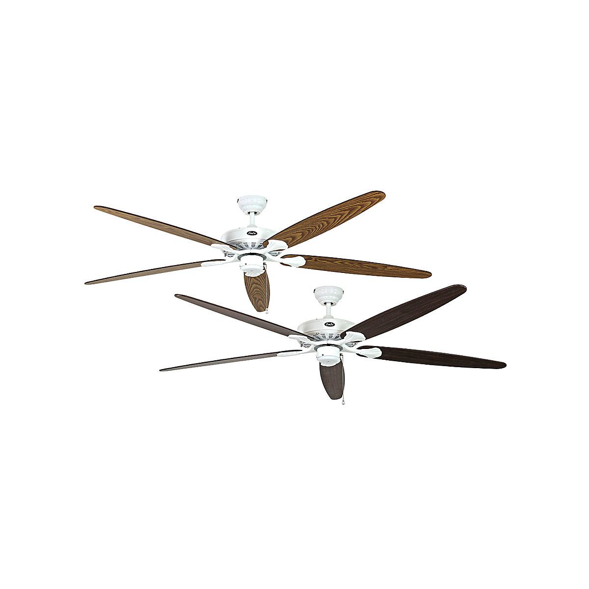 Plafondventilator CLASSIC ROYAL, propellerblad-Ø 1800 mm, antiek eikenhout / notenhout / wit gelakt-3