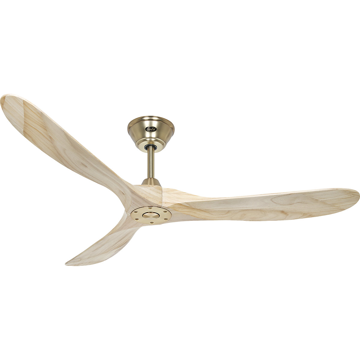 Plafondventilator ECO GENUINO, propellerblad-Ø 1520 mm, naturel / messing