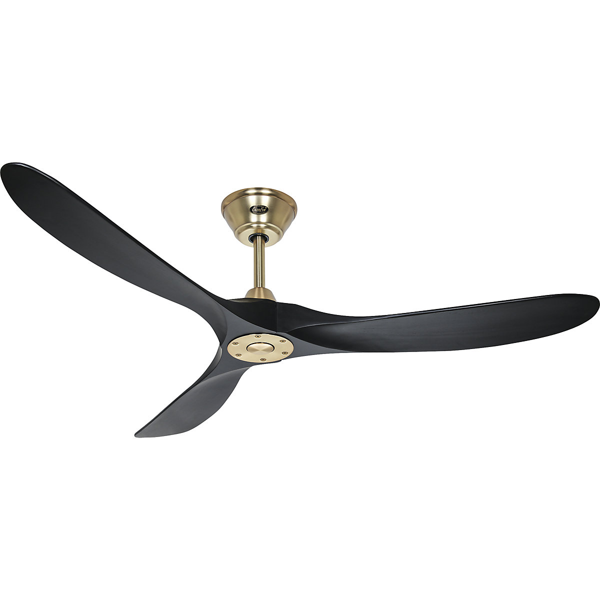 Plafondventilator ECO GENUINO, propellerblad-Ø 1520 mm, matzwart / messing