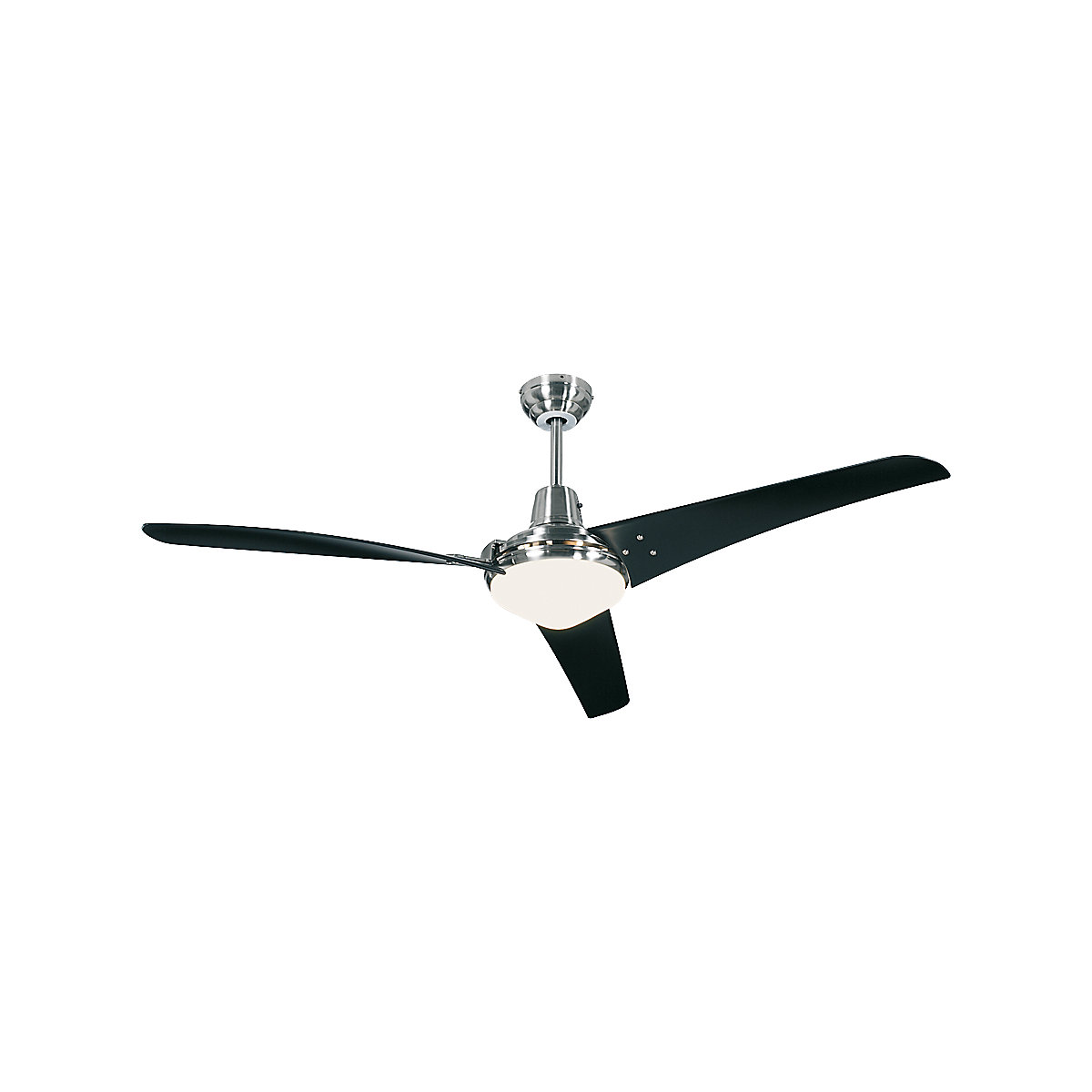 Plafondventilator MIRAGE, propellerblad-Ø 1400 mm, zwart gelakt / geborsteld chroom