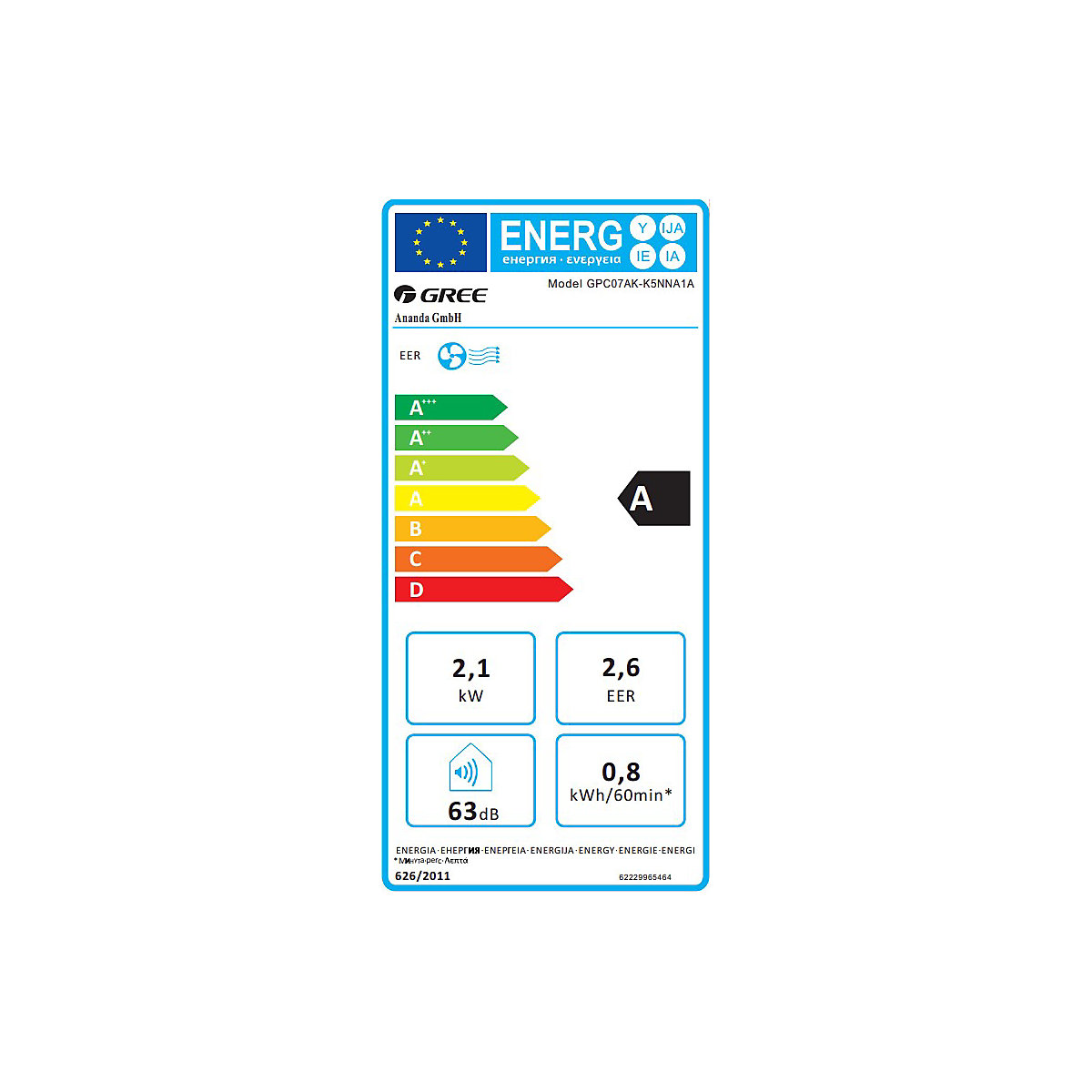 GREE Mobiles Klimagerät 7000 BTU (Produktabbildung 2)