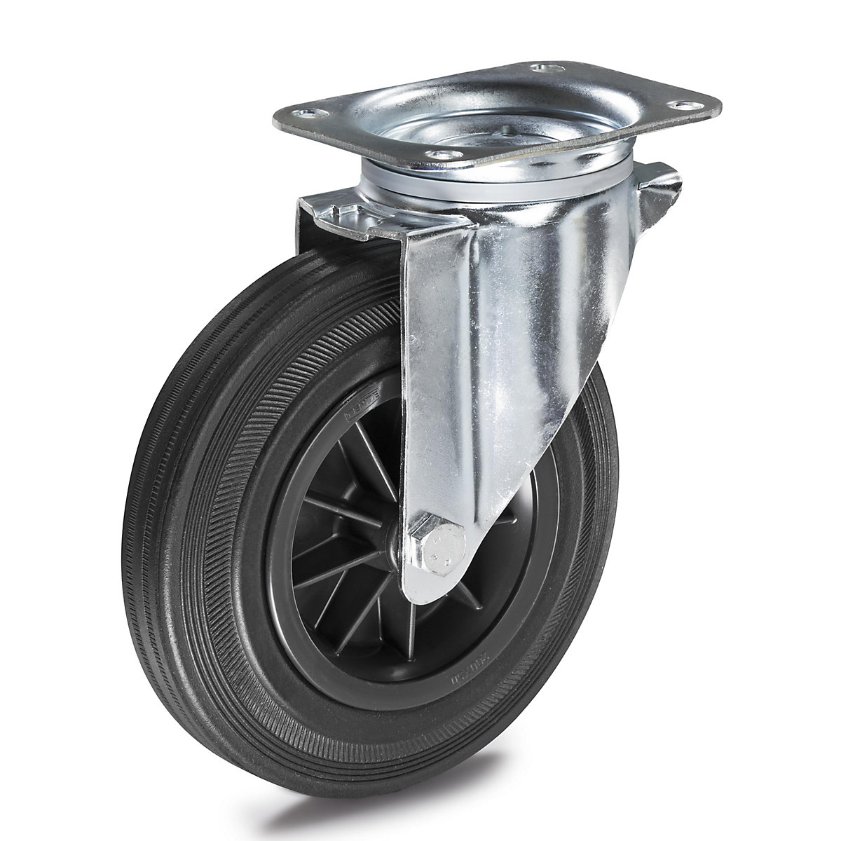Celogumová obruč na plastovom disku – Proroll, Ø x šírka kolesa 125 x 38 mm, otočné koliesko-5