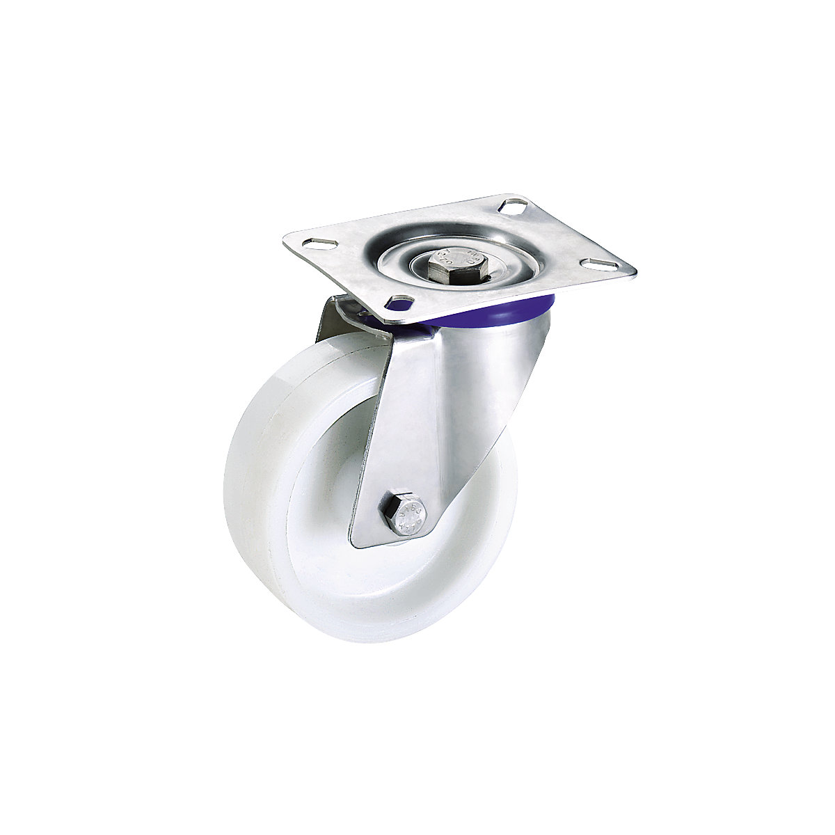 Polyamidové koleso, puzdro z ušľachtilej ocele – Proroll, Ø x šírka kolesa 80 x 30 mm, otočné koliesko-3