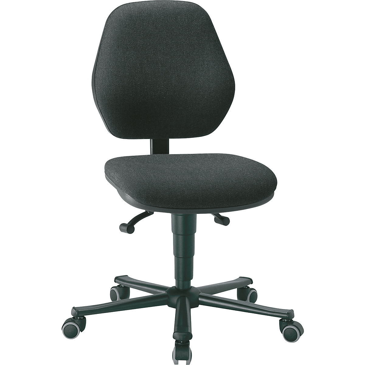 Krzesło do pracy – bimos, stały kontakt pleców z oparciem, na rolkach, obicie z materiału-2