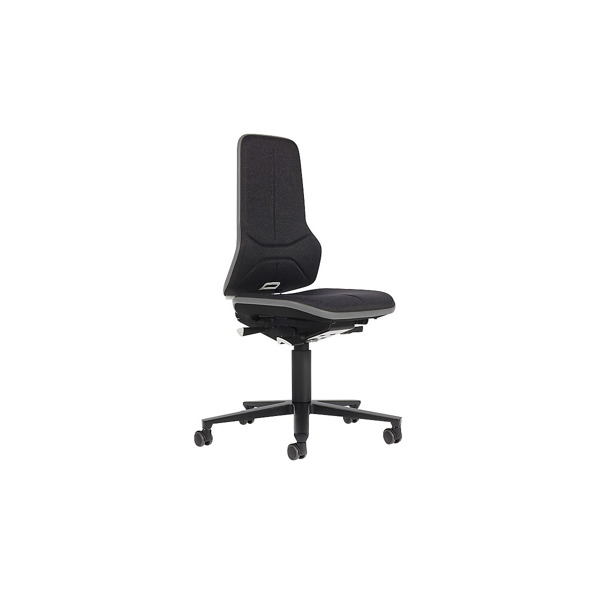 Obrotowe krzesło do pracy ESD NEON, rolki – bimos, mechanizm stałego kontaktu, materiał, elastyczna taśma szara-4