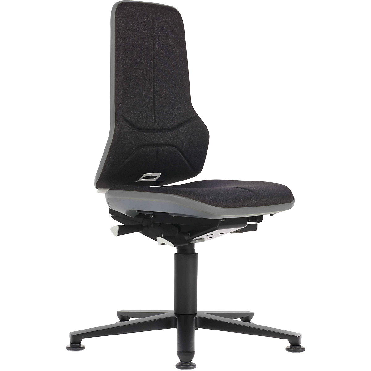 Obrotowe krzesło do pracy NEON, ślizgacze – bimos, mechanizm stałego kontaktu, materiał, elastyczna taśma szara-12