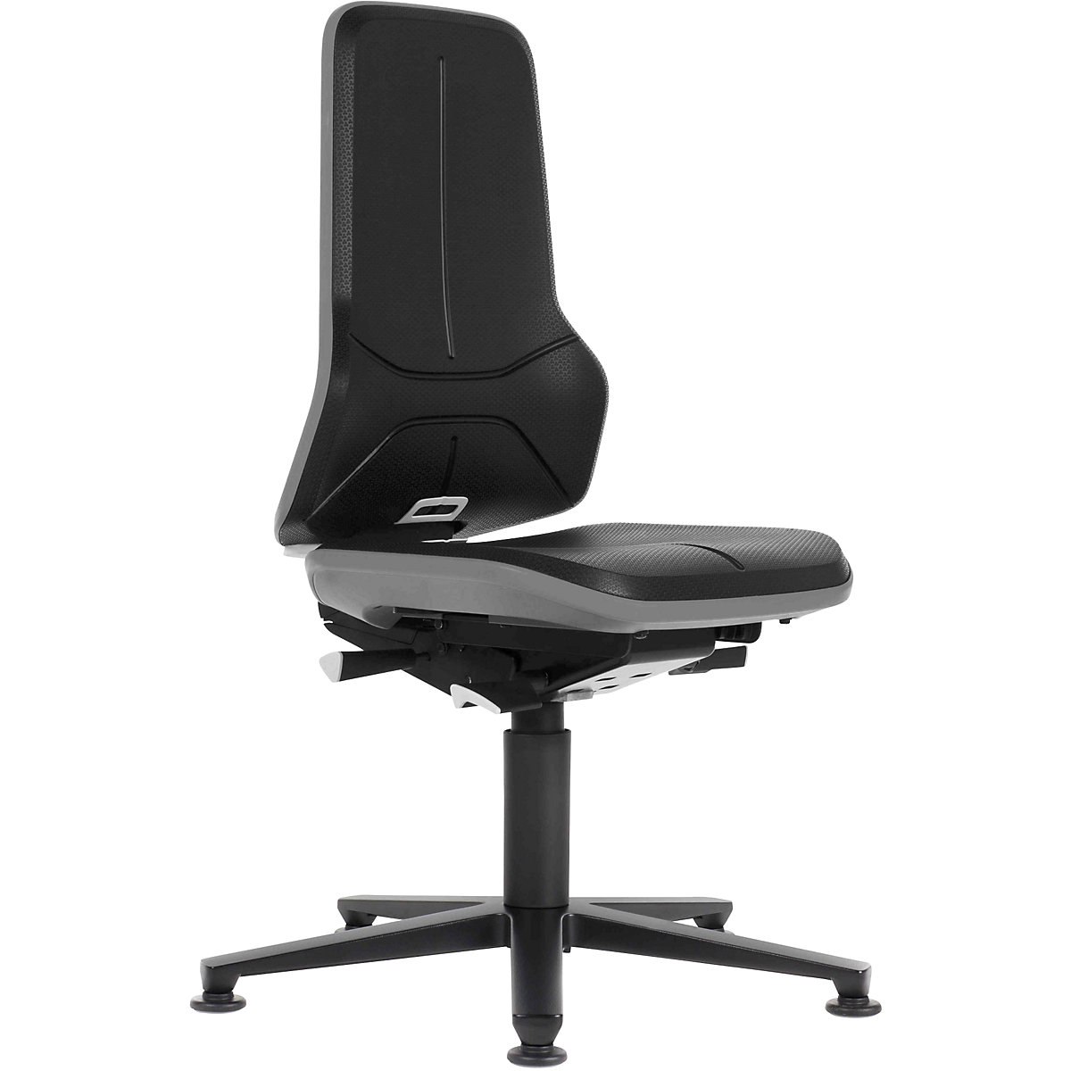 Obrotowe krzesło do pracy NEON, ślizgacze – bimos, mechanizm stałego kontaktu, pianka PU, elastyczna taśma szara-11