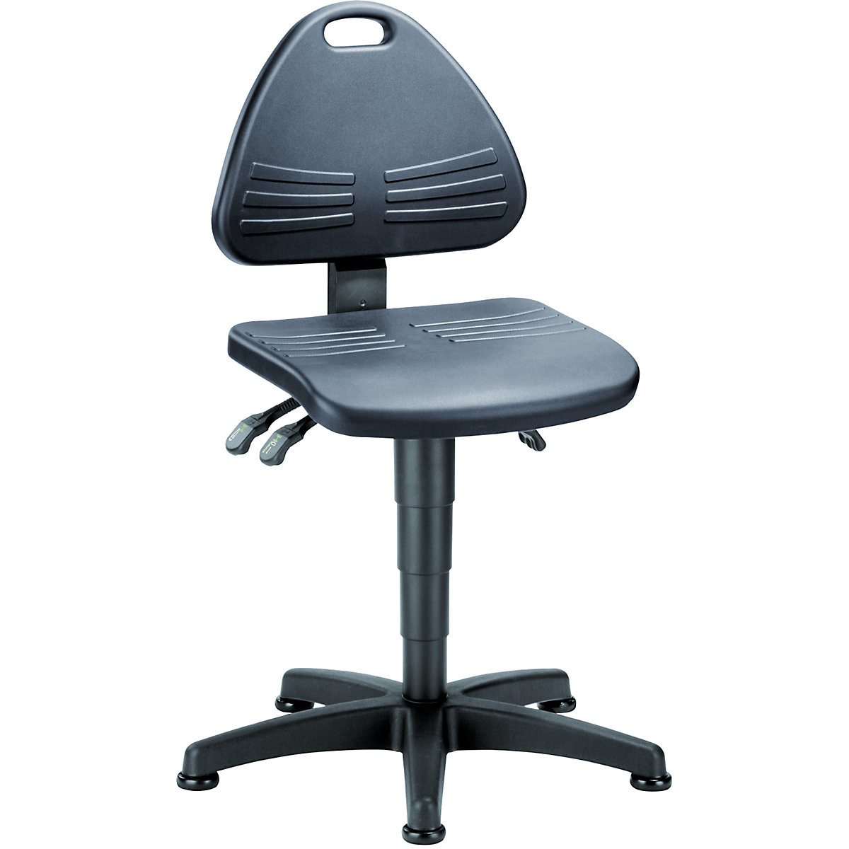 Obrotowe krzesło do pracy – bimos, z obiciem z pianki PU, na ślizgaczach podłogowych, zakres regulacji wysokości 430 – 600 mm-3