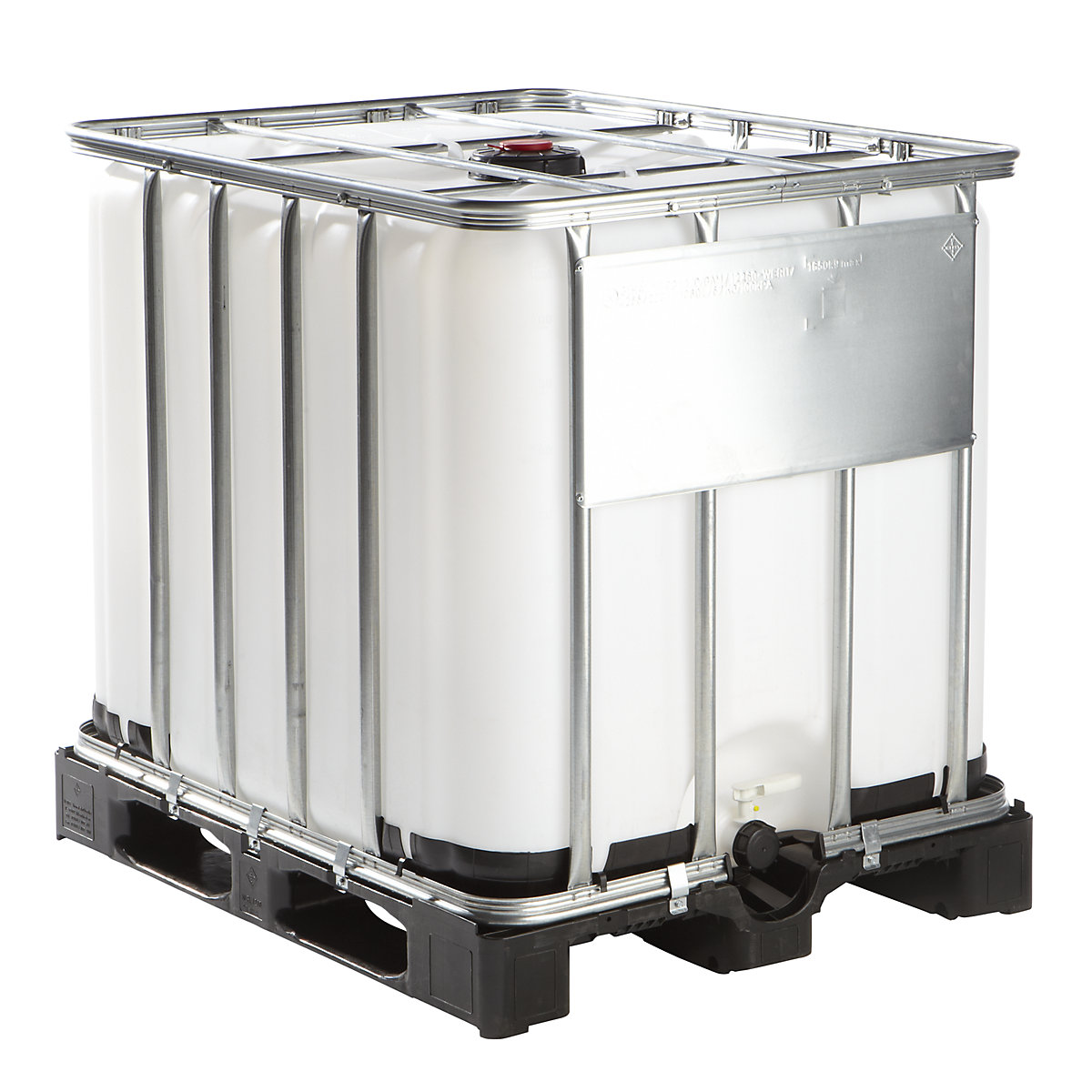 Transportni i skladišni spremnik IBC na plastičnoj paleti, volumen 1000 l, standardna izvedba