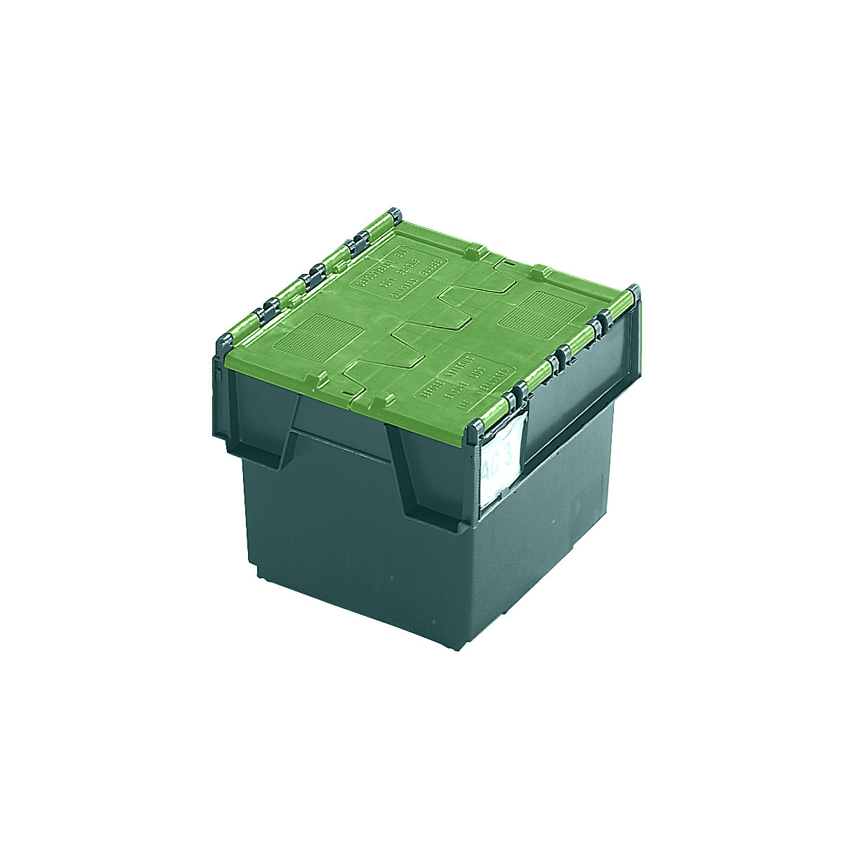 Spremnik za slaganje za višekratnu uporabu s preklopnim poklopcem, volumen 25 litara, DxŠxV 400 x 300 x 320 mm, u zelenoj boji