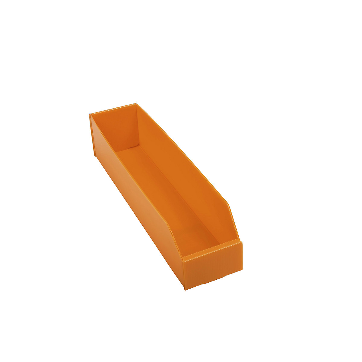 Plastična kutija za regale, sklopiva, DxŠxV 450 x 100 x 100 mm, u narančastoj boji, pak. 25 kom.-4