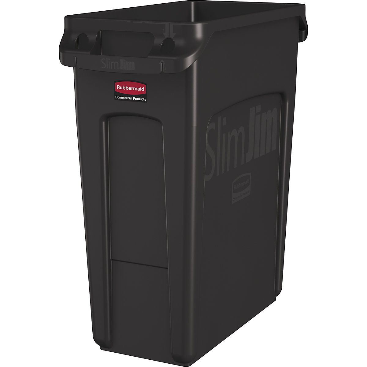 Spremnik za sirovine/kanta za otpad SLIM JIM® – Rubbermaid, volumen 60 l, s kanalima za ventilaciju, u smeđoj boji, od 3 kom.-10