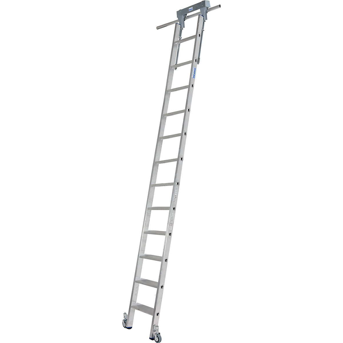 Treden-stellingladder – KRAUSE, met ladderdeel voor railsysteem van ronde buis, 12 treden-6