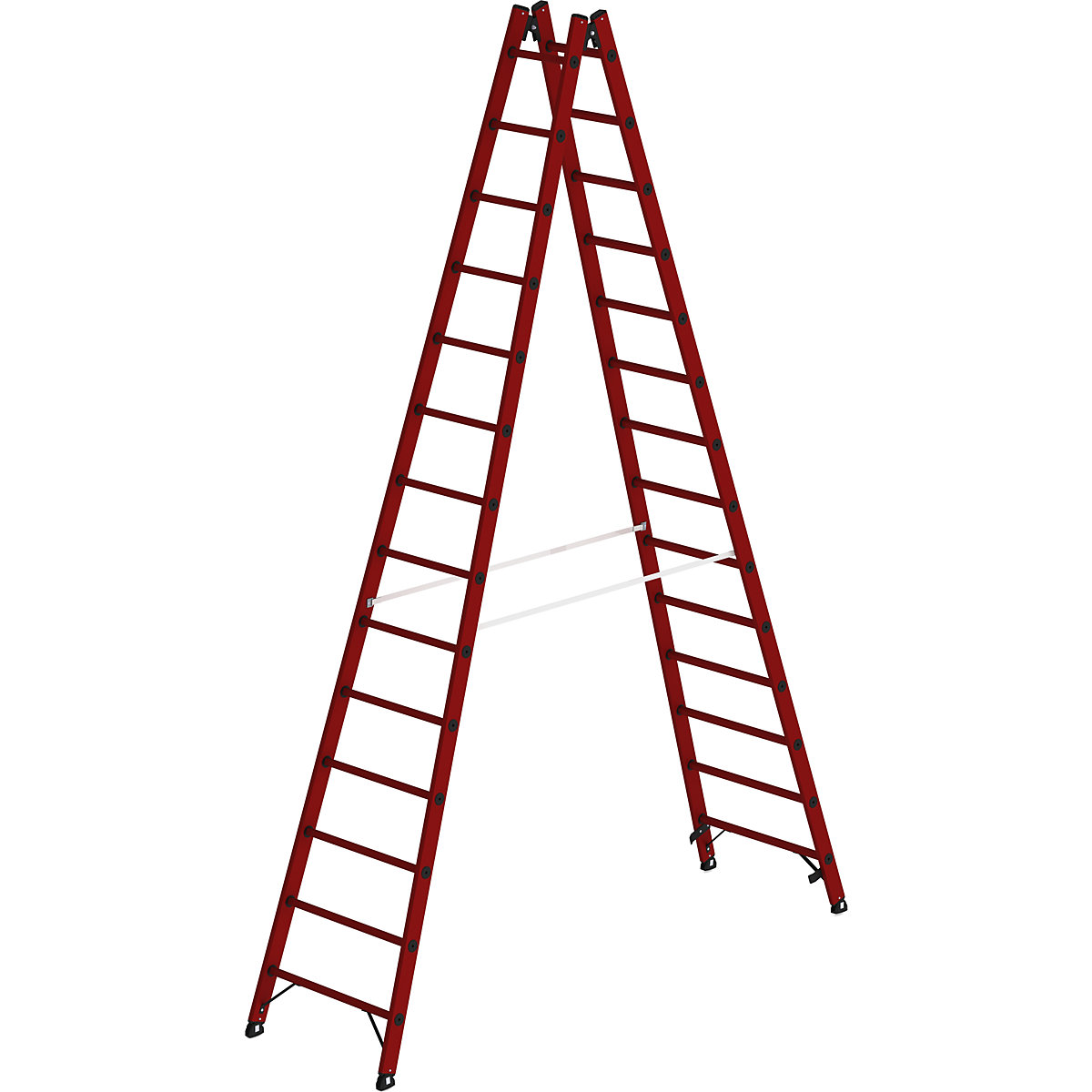 Ladder van massieve kunststof – MUNK, geheel van glasvezelversterke kunststof, 2 x 14 sporten-3