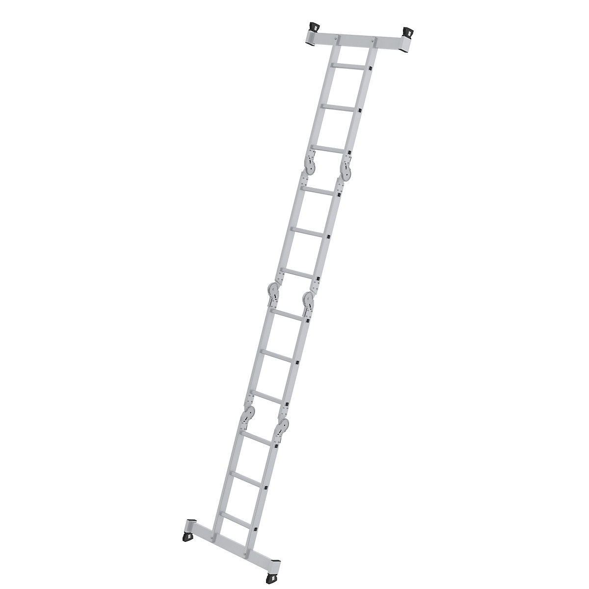 Multifunctionele ladder van aluminium – MUNK, incl. werkplatform, 12 sporten-6