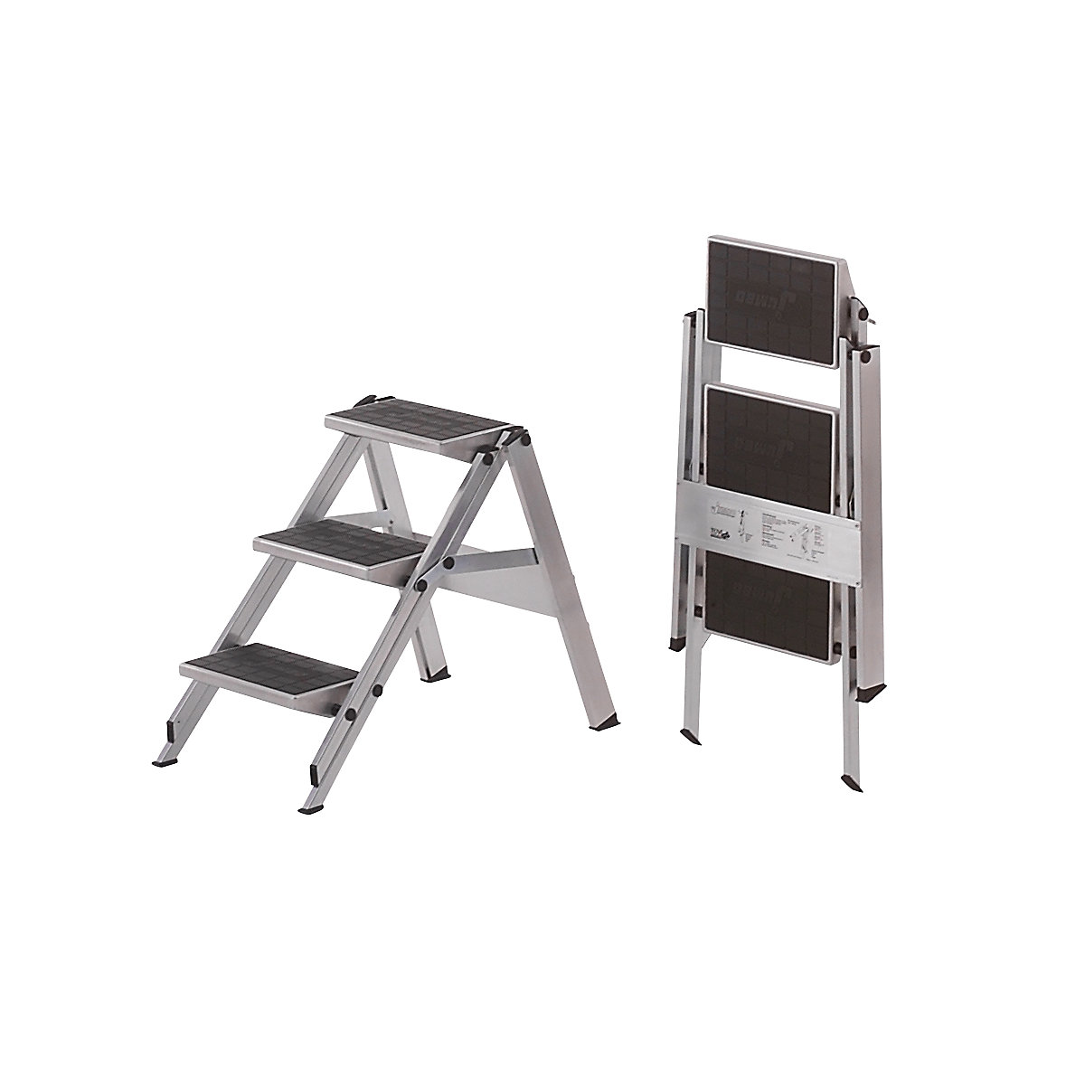 Inklapbare aluminium trap, treden van aluminium met kunststof bekleding, met 3 treden, zonder veiligheidsbeugel-11