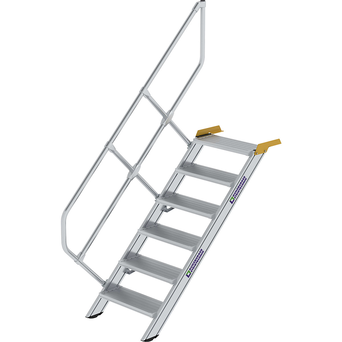 Industrial steps – MUNK, aluminium steps, step width 600 mm, 6 steps-7