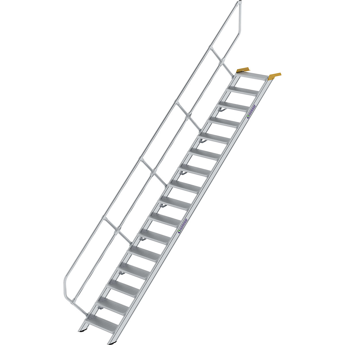 Industrial steps – MUNK, aluminium steps, step width 600 mm, 16 steps-5