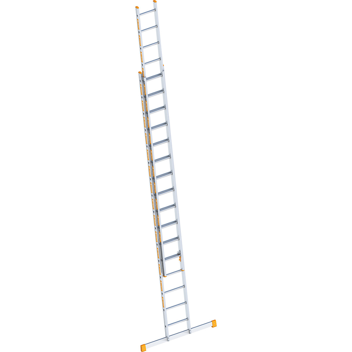 Aluminium extension ladder – Layher, 2 part, extendable, 2 x 16 rungs incl. beam-2