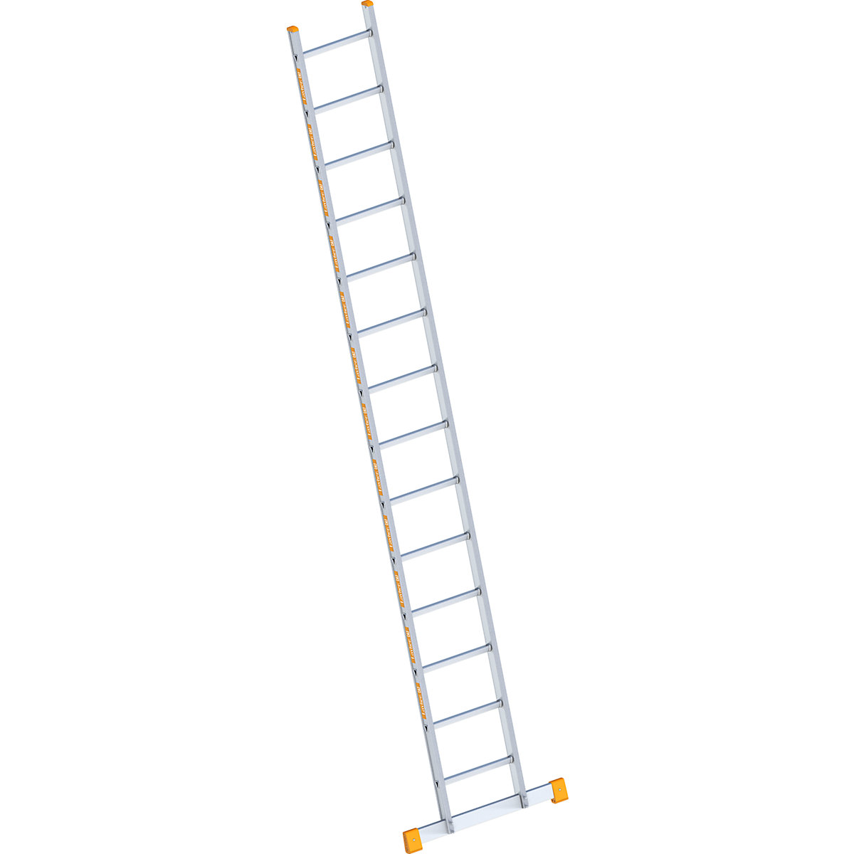 Aluminium lean to ladder – Layher, with rungs, width 450 mm, 14 rungs incl. beams-1