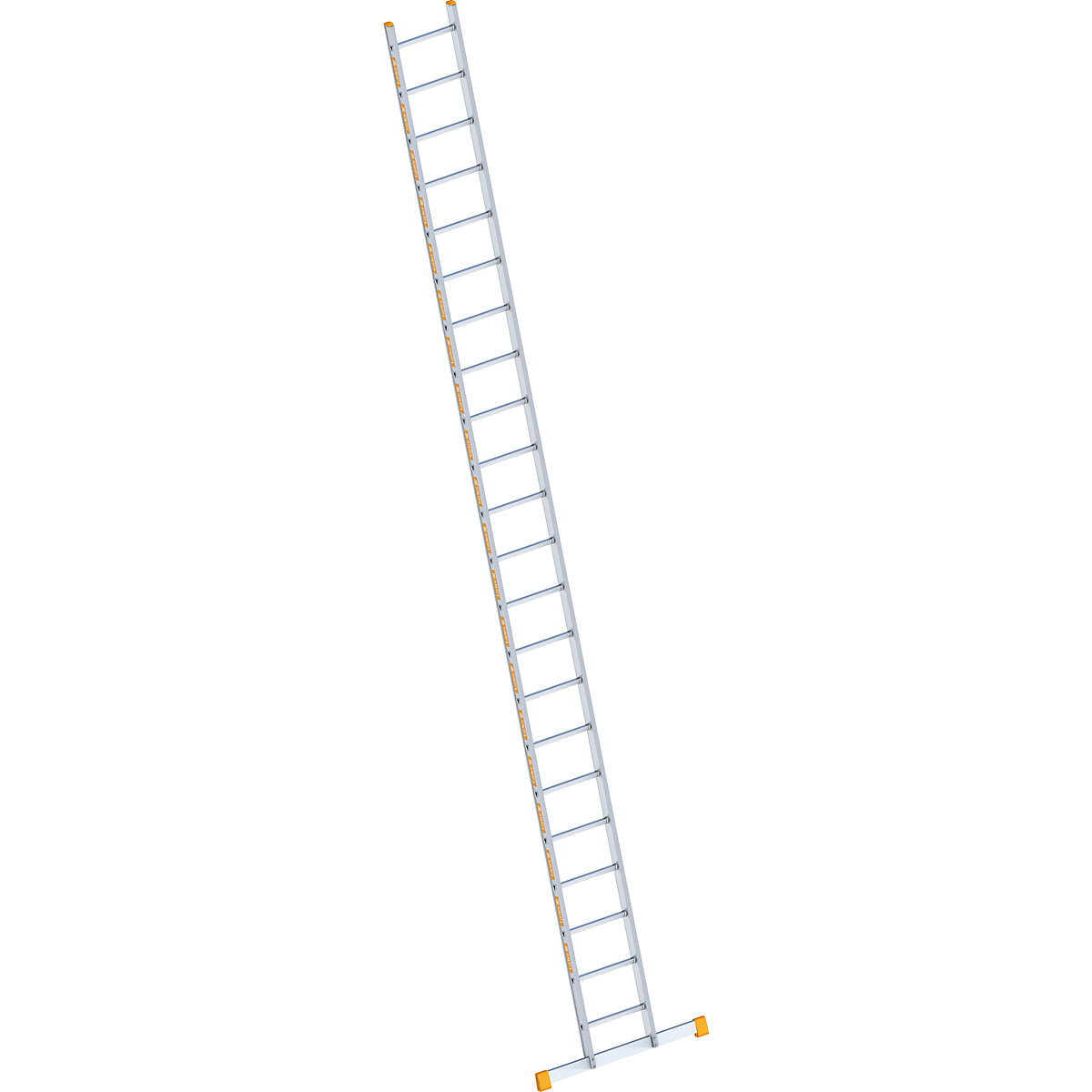 Aluminium lean to ladder – Layher, with rungs, width 450 mm, 22 rungs incl. beams-3