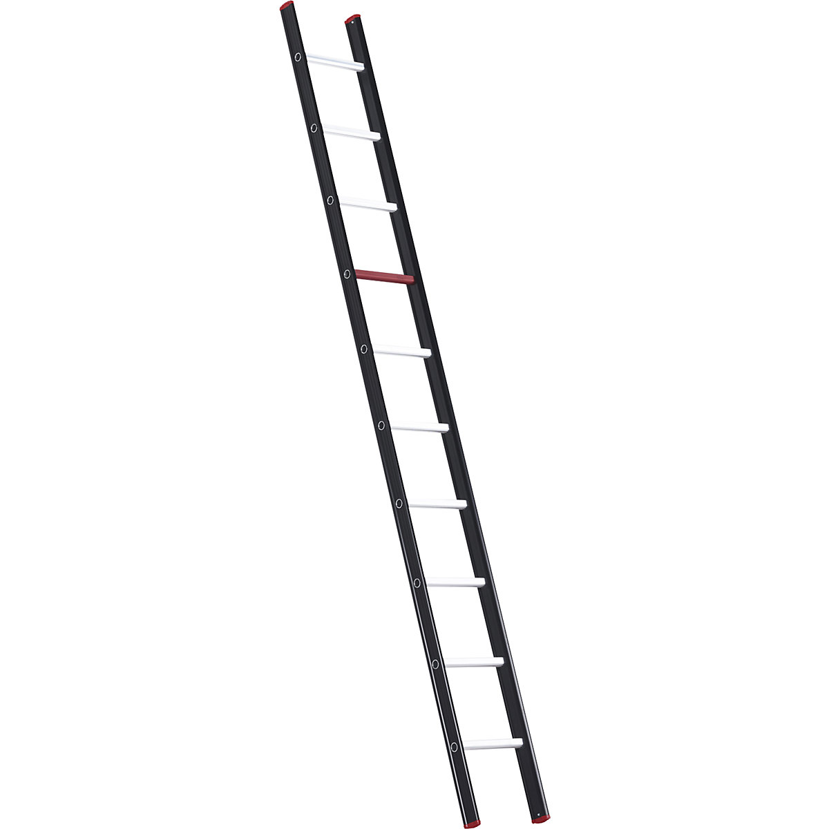 Aluminium lean to ladder – Altrex, with rungs, black, 10 rungs-2