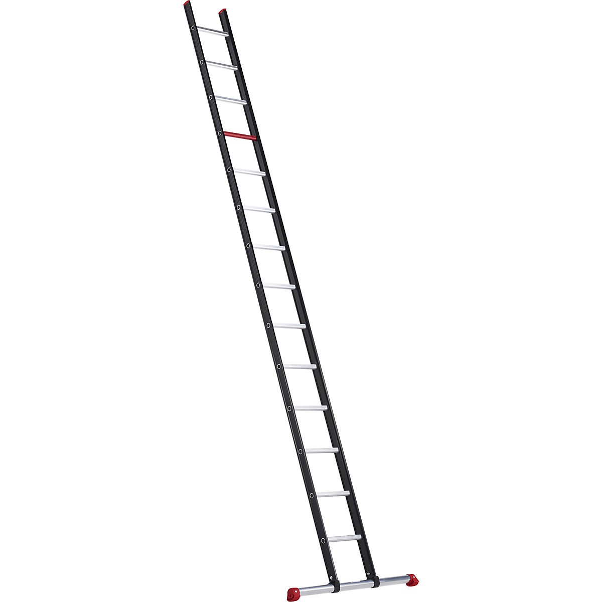 Aluminium lean to ladder – Altrex, with rungs, black, 14 rungs-3