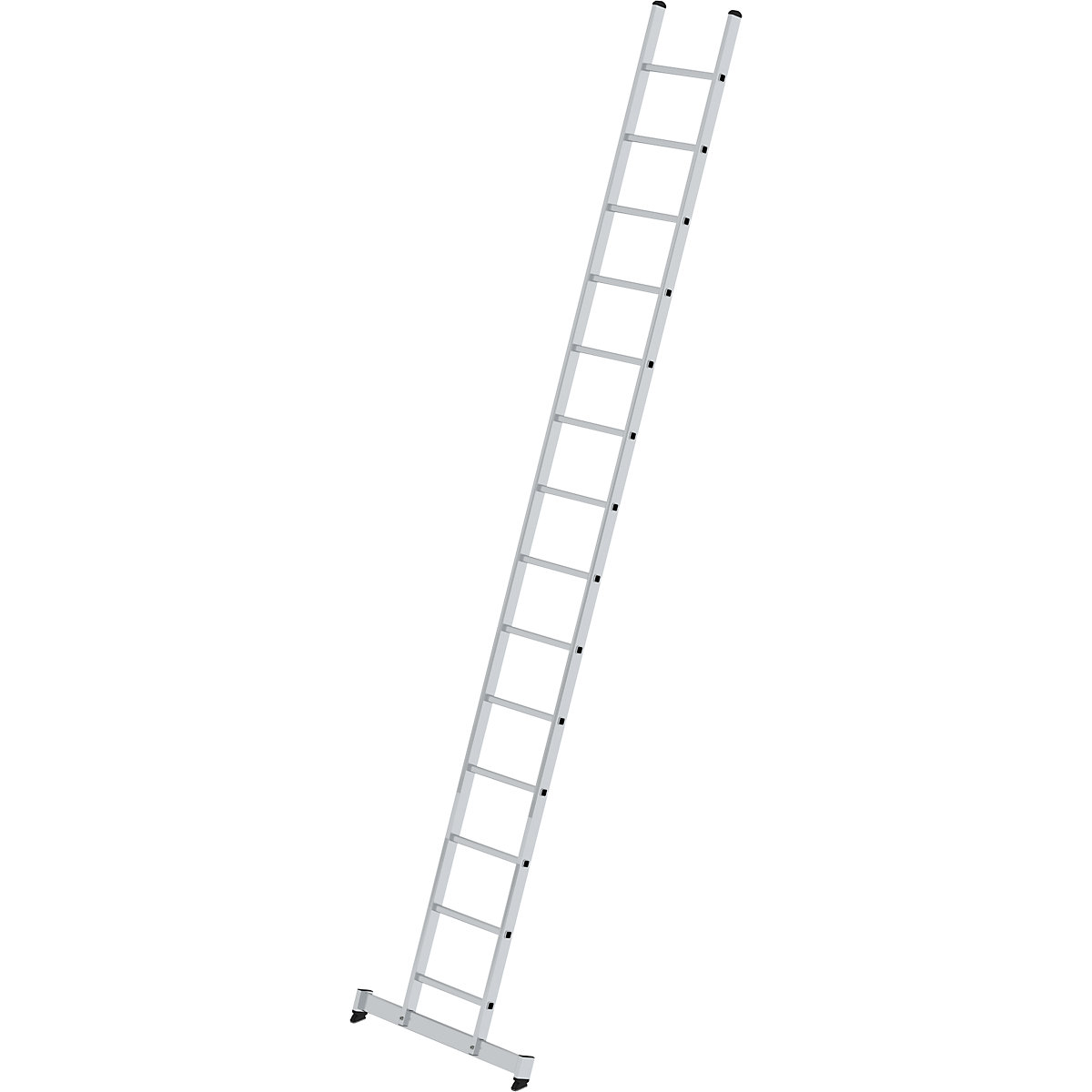 Lean to ladder with rungs – MUNK, professional version, width 420 mm, 14 rungs, with nivello® support-4