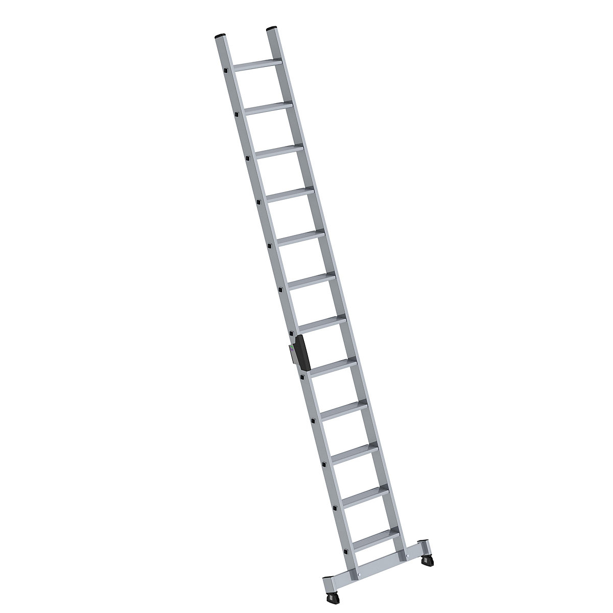 Lean to ladder with steps – MUNK, professional version, width 420 mm, 12 steps, with nivello® support-8