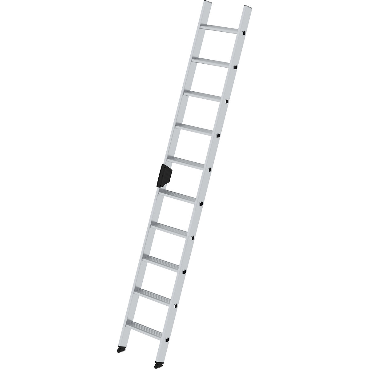 Lean to ladder with steps – MUNK, professional version, width 420 mm, 10 steps, rail 58 x 25 mm-7