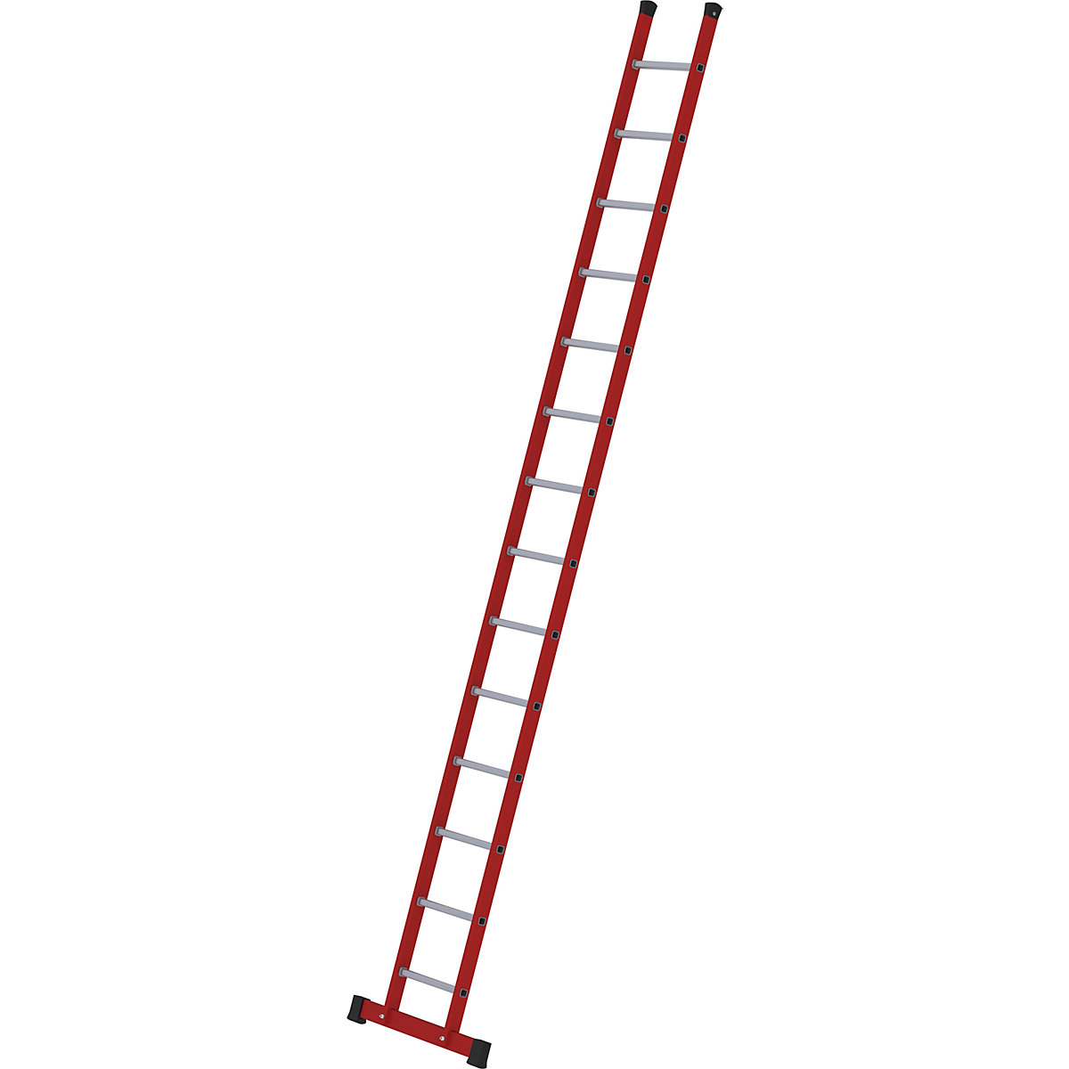 Plastic lean to ladder – MUNK, with textured aluminium rungs, 14 rungs incl. beam-5