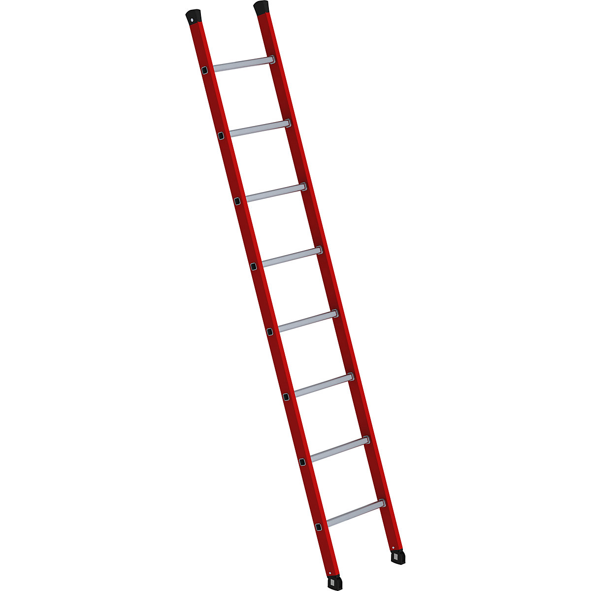 Plastic lean to ladder – MUNK, with textured aluminium rungs, 8 rungs-4