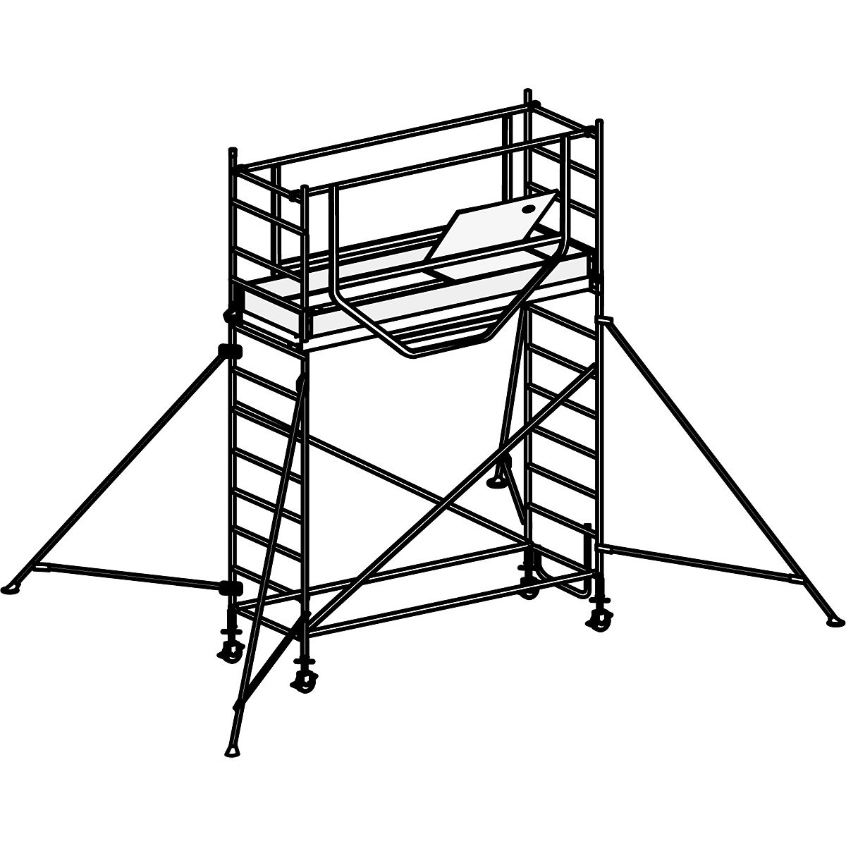 ADVANCED SAFE-T 7075 mobile access tower – HYMER, welded, platform 2.08 x 0.61 m, max. working height 4.25 m-19