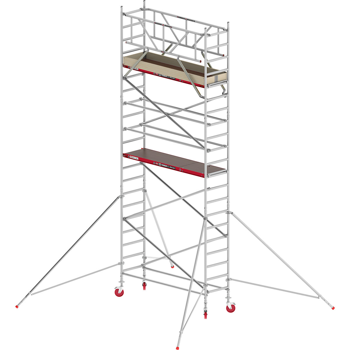 RS TOWER 41 slim mobile access tower – Altrex, wooden platform, length 2.45 m, working height 7.20 m-7