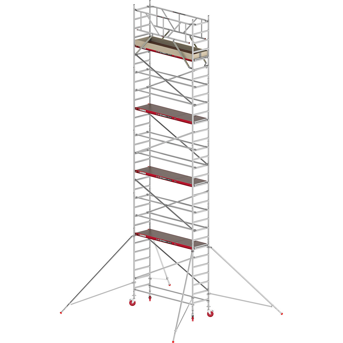 RS TOWER 41 slim mobile access tower – Altrex, wooden platform, length 2.45 m, working height 10.20 m-4