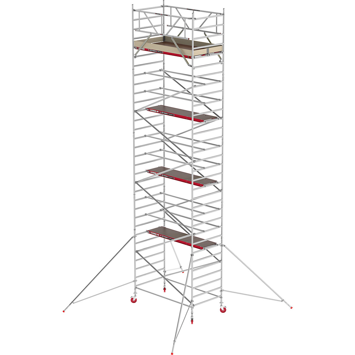RS TOWER 42 wide mobile access tower – Altrex, wooden platform, length 1.85 m, working height 10.20 m-10