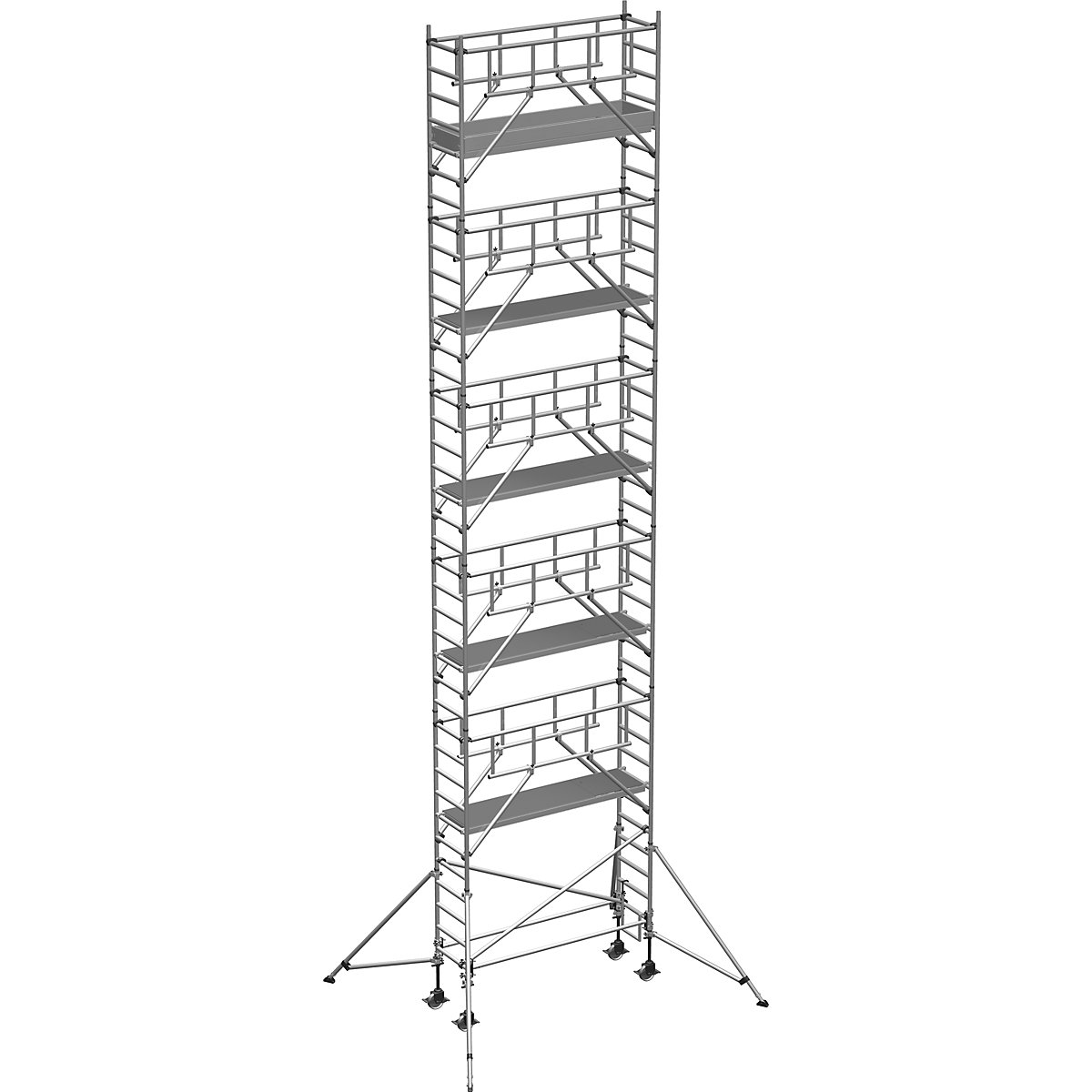 S-PLUS mobile access tower – ZARGES, platform 1.80 x 0.60 m, working height 12.35 m