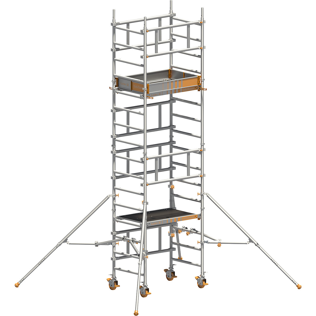 SoloTower one-person mobile access tower – Layher, platform size 1.15 x 0.8 m, working height 5.15 m-3