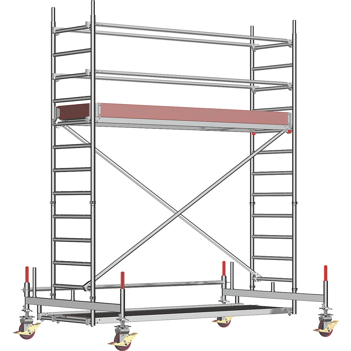 Universal mobile access tower – Layher, standard model, scaffolding height 3.58 m-9