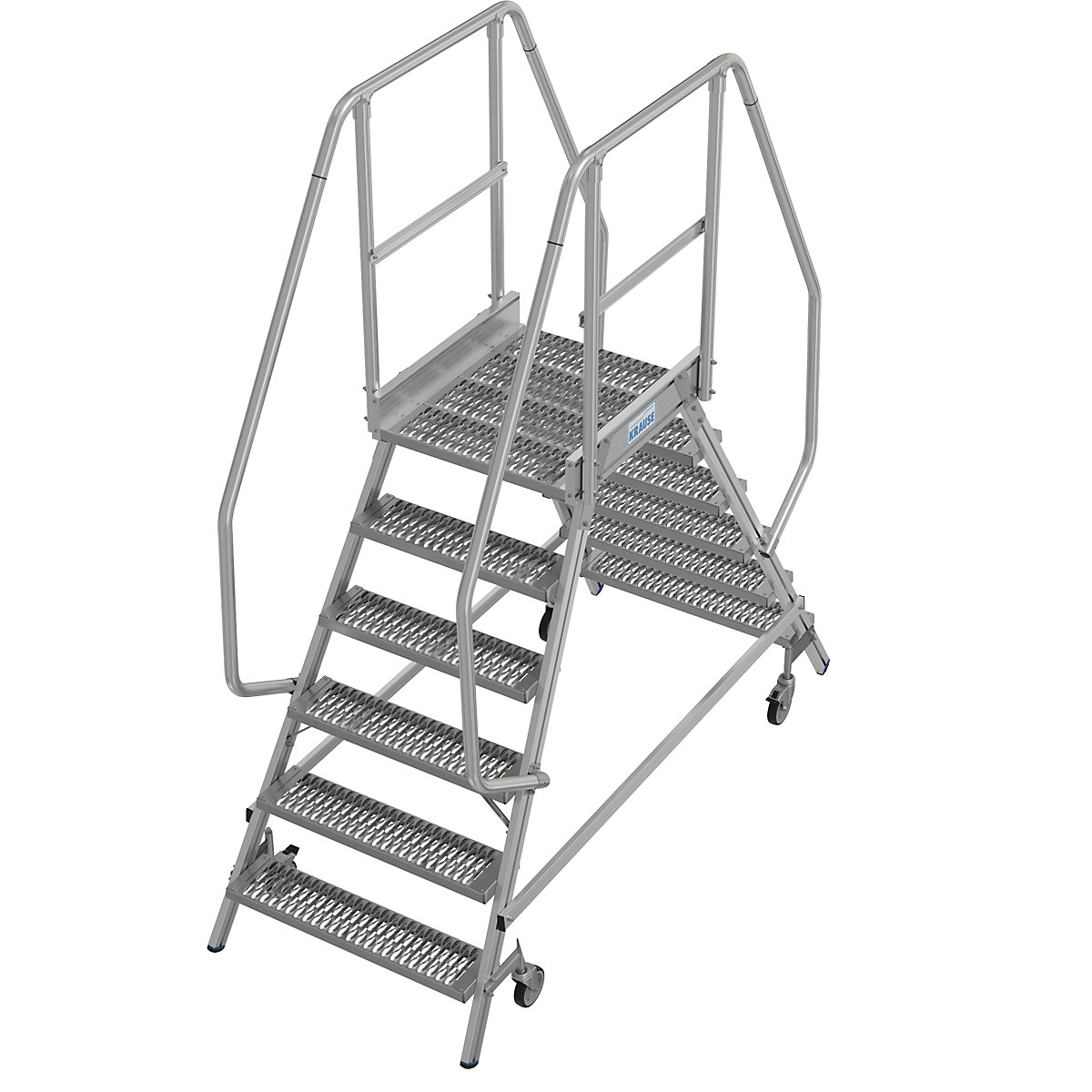 Mobile safety steps with R13 anti-slip properties – KRAUSE, with double sided access, 2x6 steps incl. platform-4