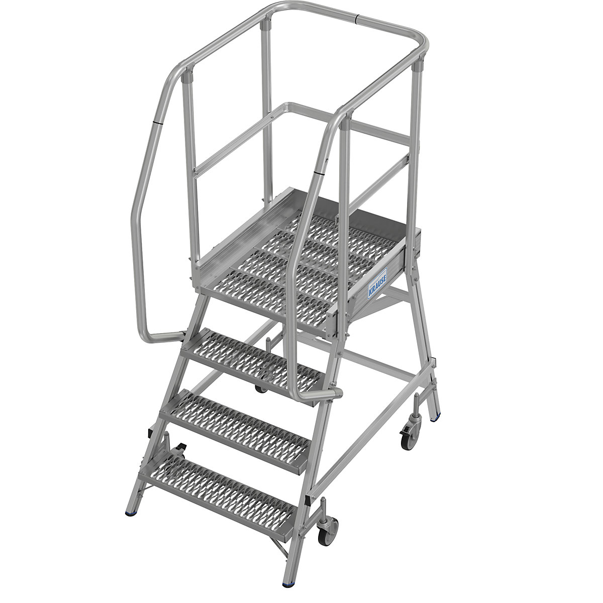 Mobile safety steps with R13 anti-slip properties – KRAUSE, with single sided access, 4 steps incl. platform-2